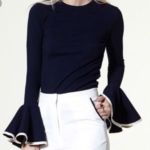 New with tags Navy bell sleeve top